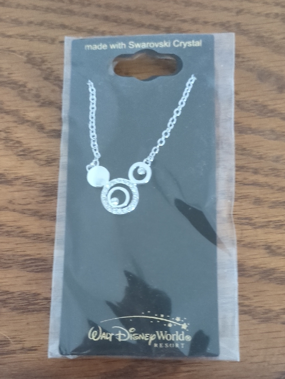 Disney Silver Crystal Mickey Head Necklace
